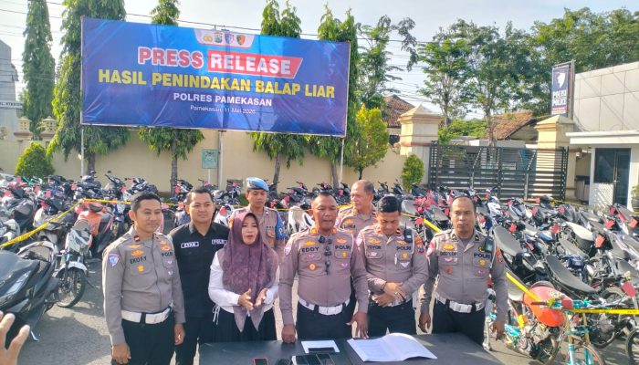 Selama Setahun 3 Bulan Satlantas Polres Pamekasan Amankan 500 Lebih Motor Balap Liar